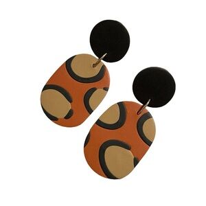 Handmade Polymer Clay Leopard Earrings